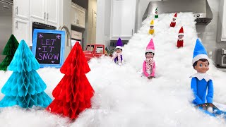 Elf on the Shelf Snow Day Sledding in the House Day 6 [upl. by Yaakov]