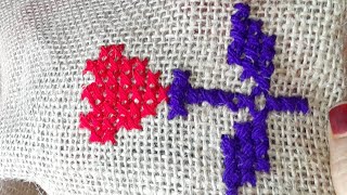 howto do cross stich woolen ason design [upl. by Mulac]