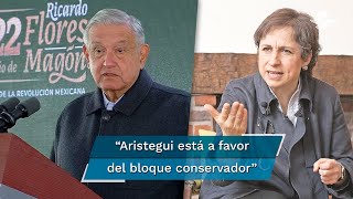 Carmen Aristegui “engañó durante mucho tiempo” dice AMLO la periodista le responde [upl. by Hadeehuat602]