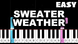 The Neighbourhood  Sweater Weather  EASY Piano Tutorial [upl. by Magee]