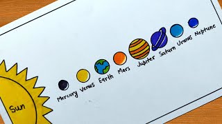 Solar System Drawing  How to Draw Solar System  Solar System Planets Drawing  सौरमंडल Lavi Arts [upl. by Balch]