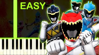 POWER RANGERS DINO CHARGE THEME  EASY Piano Tutorial [upl. by Aguste]