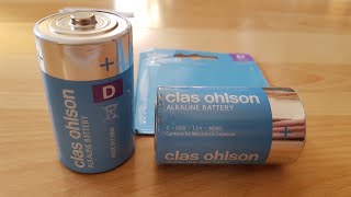 Clas Ohlson DLR20 15V Mono Alkaline Batteries [upl. by Pussej]