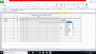 MS Excel Attendance Sheet Attendance Sheet in Excel  Student Antecedence Sheet useful in School [upl. by Yenattirb]