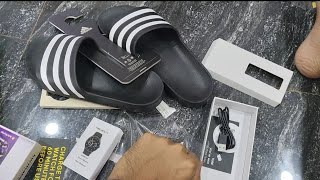 adidas adilette slides first look Comfort ka c bhi nahi hainUNBOXINGsarba9864 [upl. by Zanze253]