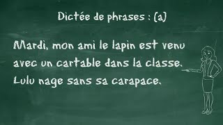 Etude du son a  Dictée de phrases CE1 7 à 9 ans FLE begginer Learn french [upl. by Hwang]