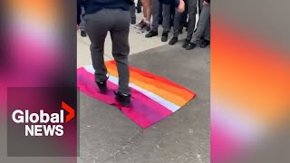 Pride flag controversy Student walkout turns hostile at Catholic high school in Ontario [upl. by Michale870]