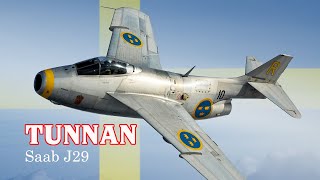 Saab J29 Tunnan  Europes First True Fighter Jet Made By Sweden [upl. by Akerdnuhs]