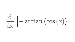 Derivative of arctancosx [upl. by Lehcsreh]