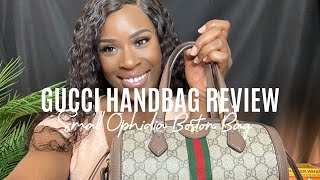 GUCCI OPHIDIA BOSTON BAG REVIEW  HANDBAG REVIEW [upl. by Anilys]