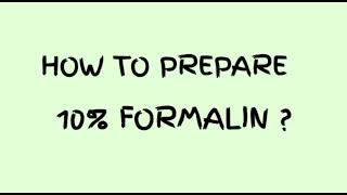 How to prepare 10  formalin [upl. by Nellahs]