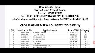 BARC Result out  Electrician trade result out 2024 [upl. by Joellyn211]