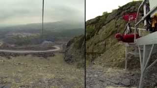 100 mph zip line ride over Penrhyn Quarry North Wales [upl. by Inafets]