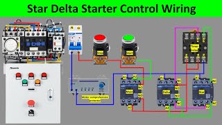 star delta starter control wiringstar delta control wiring diagram Electricalgenius [upl. by Beshore882]