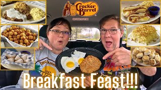 Cracker Barrel Breakfast  Pancake Tacos Country Fried Steak Beignets amp More  Eat With Us [upl. by Kartis129]