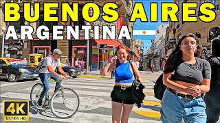 🇦🇷 ARGENTINA BUENOS AIRES 4K 60fps HDR First Person Walking Tour  Plaza de Mayo to Calle Florida [upl. by Sobmalarah]