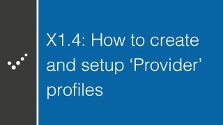 How to create and setup Provider profiles [upl. by Ahseenal]