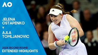 Jelena Ostapenko v Ajla Tomljanovic Extended Highlights  Australian Open 2024 Second Round [upl. by Bearce]