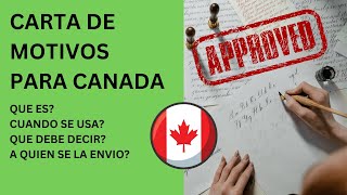 CARTA DE MOTIVOS PARA CANADA QUE ES Y PARA QUE SIRVE  EXTRACTO DE VIVO [upl. by Derrik551]