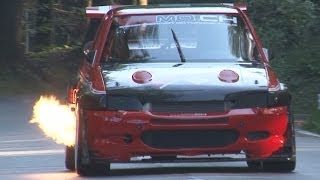 Flames and Fire 600 HP Ford Escort Cosworth at Swiss Hillclimb by Yves Hängärtner [upl. by Ardnal230]