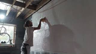 Spray plaster on block work [upl. by Koran]