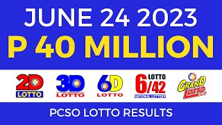 Lotto Result June 24 2023 9pm PCSO [upl. by Adda]