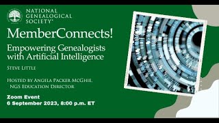 Empowering Genealogists with Artificial Intelligence 6 September 2023 [upl. by Sisto]