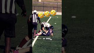 🤣 Mic’d up QB takes big hit and gets helmet stuck 🤣 youthfootball ref nfl youthsports [upl. by Christopher]