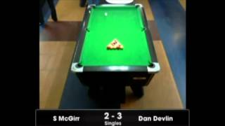 SUPC 2013 8ball Pool Singles QuarterFinal  Simon McGirr Plymouth vs Dan Devlin Kent [upl. by Oicneserc]