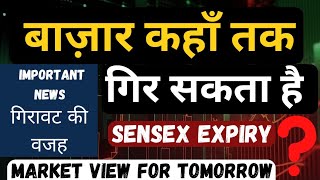 बाज़ार कहाँ तक गिर सकता है  Market view for tomorrow [upl. by Odessa]