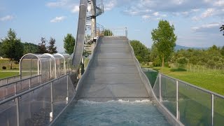 AquaLux Therme Fohnsdorf  Breitrutsche  Outdoor Family Slide Onride [upl. by Adnorahc]