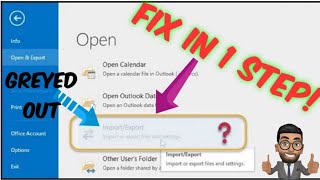 Fix Import Export option greyed out issue in outlook in one step  Office 365  2023 [upl. by Lust]