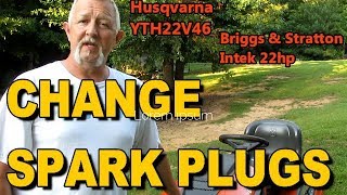 Replace Spark Plugs on a Husqvarna Yard Tractor [upl. by Nicoline256]