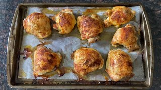 Baked Bone In Chicken Thighs [upl. by Goulette]