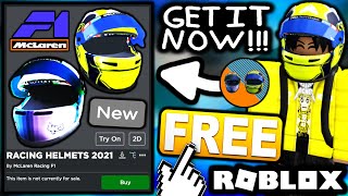 FREE ACCESSORIES HOW TO GET Open Visor Daniel amp Lando 2021 Helmets ROBLOX F1 RACING EVENT [upl. by Lindi]