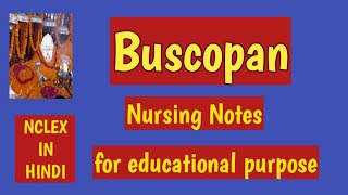 Buscopannursingnotes medicine AnitaSharmaGyan nclex in hindianandsnursingfiles [upl. by Eire]