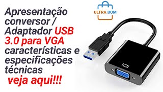 Conversor  Adaptador USB 30 para VGA  Apresentação do produto [upl. by Takeo]