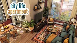 city life apartment \\ The Sims 4 CC speed build [upl. by Leverett]