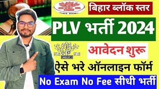 Bihar Block Level PLV Vacancy 2024 Form Kaise Bhare  Bihar District Court PLV New Bharti 2024 [upl. by Eelanna]