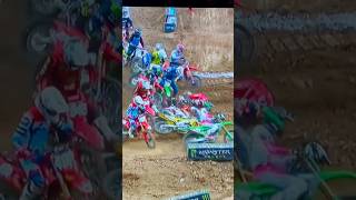 250 LCQ First Turn Pile Up  Denver SX supercross [upl. by Elatsyrc1]