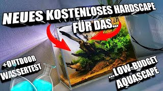 Neues Hardscape im lowbudget Aquascape Aquarium amp Wassertest Outdoor [upl. by Annavas541]