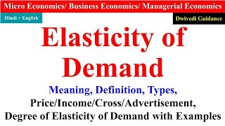 Elasticity of Demand degree of elasticity of demand Price elasticity elasticity of demand bcom [upl. by Harpole957]