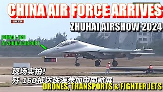 China Air Forces Military Aircrafts Arrive for Zhuhai Airshow 2024 [upl. by Brooks564]