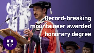 World recordbreaking mountaineer awarded honorary degree [upl. by Ado]