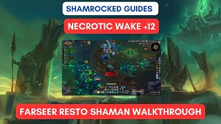 Necrotic Wake 12  Farseer Resto Shaman  Shamrocked Guides [upl. by Ahsyad]