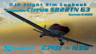 XPlane 12  TorqueSim Cirrus SR22TN G3  Philadelphia to Honesdale Log 063 [upl. by Rosemari]