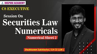 Securities Law Numericals  Session 3  Shubhamm Sukhlecha [upl. by Luce415]