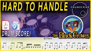 Hard To Handle  The Black Crowes  DRUM SCORE Sheet Music PlayAlong  DRUMSCRIBE [upl. by Soirtemed418]