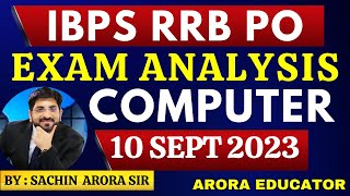 IBPS RRB PO Mains Exam Analysis 2023 10 Sep 2023  IBPS RRB PO Mains Computer Analysis Questions [upl. by Jarlath]