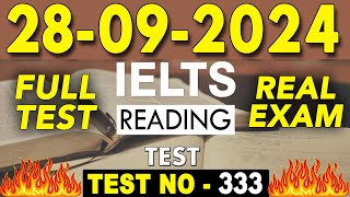 IELTS Reading Test 2024 with Answers  28092024  Test No  333 [upl. by Stout745]